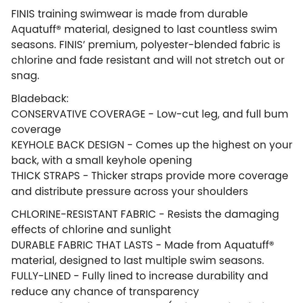 FINIS Training Swimwear Girls Size 22 Small Youth Blue Black Aquatuff Maze